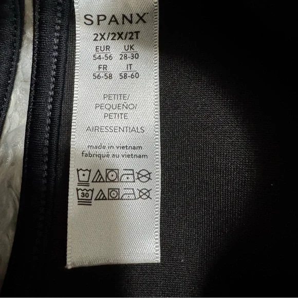 Spanx AirEssentials Mock Neck Striped Track Jumpsuit Very Black Wide Leg Size 2X - Picture 13 of 14